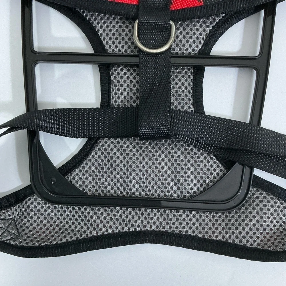 Unique Petz Dog Large Harness Red Black Tartan Plaid Comfy Adjustable SZ L
